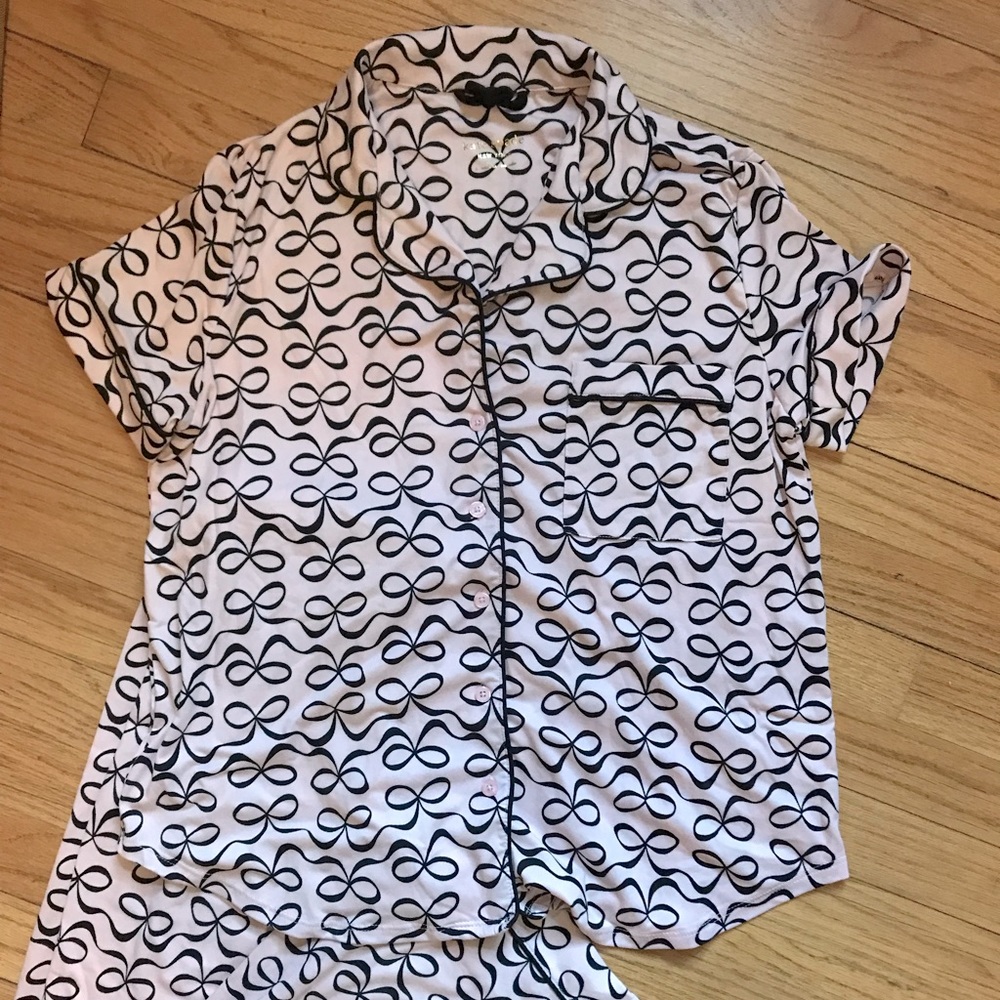 Kate Spade Black and Pink Patterned Pajama Set